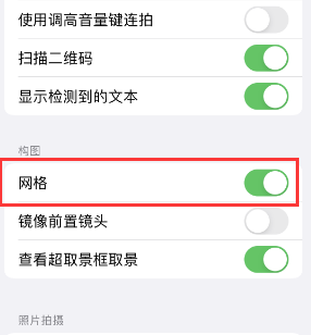 道真苹果手机维修网点分享iPhone如何开启九宫格构图功能