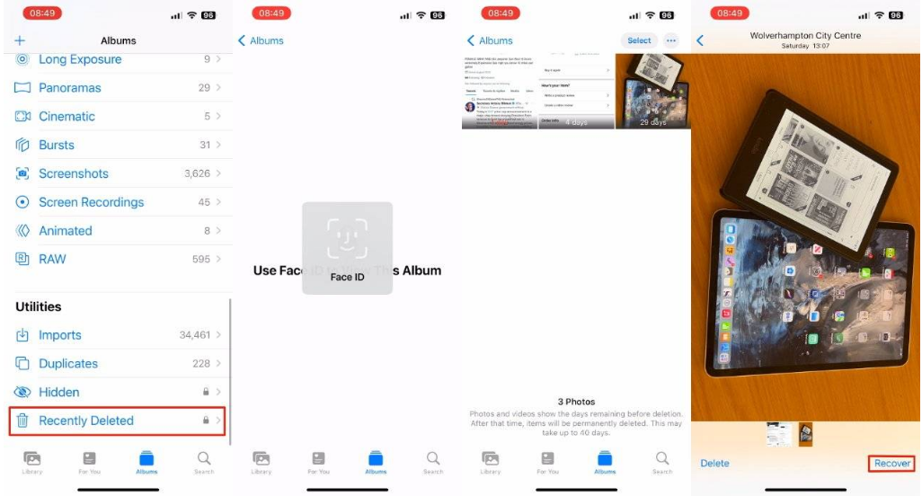 道真苹果14维修分享 iPhone14 上恢复已删除的照片 