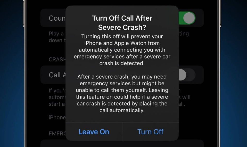 道真苹果14维修分享 iPhone 14 和 Apple Watch 上关闭崩溃检测 