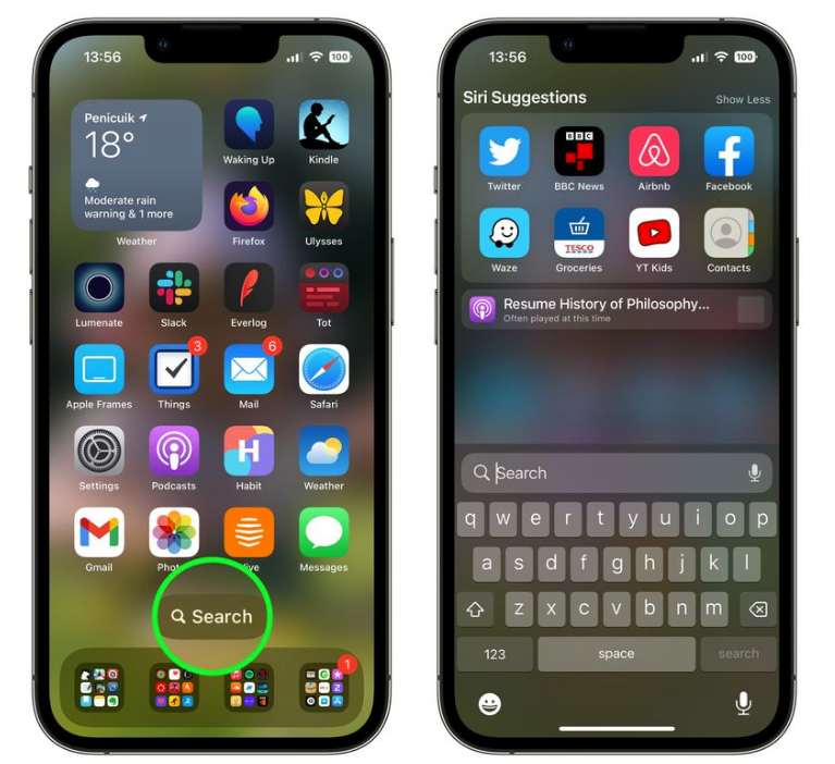 道真苹果手机维修分享升级到 iOS 16 后，如何删除主屏幕上的搜索按钮 